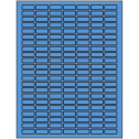 1" x 0.375" Fluorescent Blue Rectangular Sheet Labels