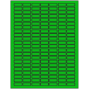 1" x 0.375" Fluorescent Green Rectangular Sheet Labels