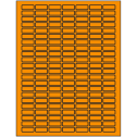 1" x 0.375" Fluorescent Orange Rectangular Sheet Labels