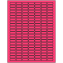 1" x 0.375" Fluorescent Pink Rectangular Sheet Labels