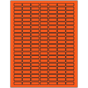 1" x 0.375" Fluorescent Red Rectangular Sheet Labels