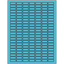 1" x 0.375" Turquoise Rectangular Sheet Labels