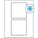 4.5" x 4.5" White Square Sheet Labels - Freezer Grade Adhesive