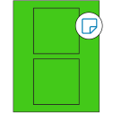 4.5" x 4.5" Fluorescent Green Square Sheet Labels - Removable Adhesive