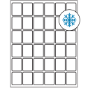 1.25" x 1.625" White Rectangular Sheet Labels - Freezer Grade Adhesive