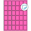 1.25" x 1.625" Fluorescent Pink Rectangular Sheet Labels - Removable Adhesive