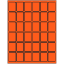 1.25" x 1.625" Fluorescent Red Rectangular Sheet Labels