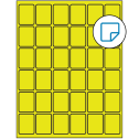 1.25" x 1.625" Fluorescent Yellow Rectangular Sheet Labels - Removable Adhesive