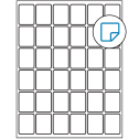1.25" x 1.625" White Rectangular Sheet Labels - Removable Adhesive