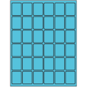 1.25" x 1.625" Turquoise Rectangular Sheet Labels