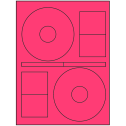 4.64" x 4.64" Fluorescent Pink Sheet Labels