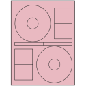 4.64" x 4.64" Pastel Pink Sheet Labels