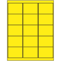2.6875" x 2" Fluorescent Yellow Rectangular Sheet Labels