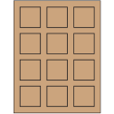 2" x 2" Brown Kraft Square Sheet Labels