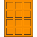 2" x 2" Fluorescent Orange Square Sheet Labels