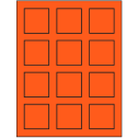 2" x 2" Fluorescent Red Square Sheet Labels