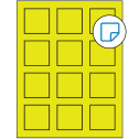 2" x 2" Fluorescent Yellow Square Sheet Labels - Removable Adhesive