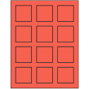 2" x 2" Red Square Sheet Labels