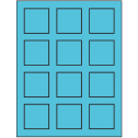 2" x 2" Turquoise Square Sheet Labels