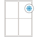 4" x 5" White Rectangular Sheet Labels (4-UP) - Freezer Grade Adhesive