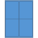 4" x 5" Fluorescent Blue Rectangular Sheet Labels (4-UP)