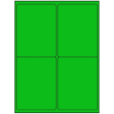 4" x 5" Fluorescent Green Rectangular Sheet Labels (4-UP)