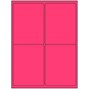 4" x 5" Fluorescent Pink Rectangular Sheet Labels (4-UP)