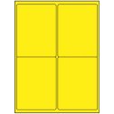 4" x 5" Fluorescent Yellow Rectangular Sheet Labels (4-UP)