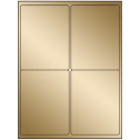 4" x 5" Gold Foil Rectangular Sheet Labels (4-UP)
