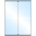 4" x 5" White Premium High Gloss Rectangular Sheet Labels (4-UP)