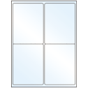 4" x 5" White Mid Gloss Rectangular Sheet Labels (4-UP)