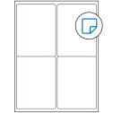 4" x 5" White Rectangular Sheet Labels (4-UP) - Removable Adhesive