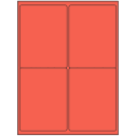 4" x 5" Red Rectangular Sheet Labels (4-UP)