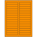 3.4375" x 0.667" Fluorescent Orange Rectangular Sheet Labels