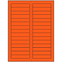3.4375" x 0.667" Fluorescent Red Rectangular Sheet Labels