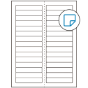 3.4375" x 0.667" White Rectangular Sheet Labels - Removable Adhesive
