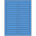 3.4375" x 0.667" Fluorescent Blue Rectangular Sheet Labels