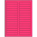 3.4375" x 0.667" Fluorescent Pink Rectangular Sheet Labels