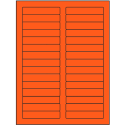 3.4375" x 0.667" Fluorescent Red Rectangular Sheet Labels