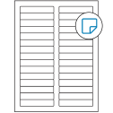 3.4375" x 0.667" White Rectangular Sheet Labels - Removable Adhesive
