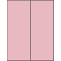 4.25" x 11" Pastel Pink Rectangular Sheet Labels