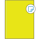 8.5" x 11" Fluorescent Yellow Rectangular Sheet Labels - Removable Adhesive