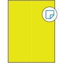 8.5" x 11" Fluorescent Yellow Rectangular Sheet Labels - Removable Adhesive