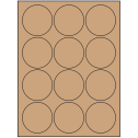 2.5" Brown Kraft Circular Sheet Labels
