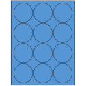 2.5" Fluorescent Blue Circular Sheet Labels