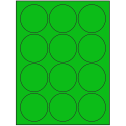 2.5" Fluorescent Green Circular Sheet Labels