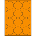2.5" Fluorescent Orange Circular Sheet Labels