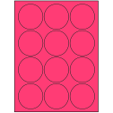 2.5" Fluorescent Pink Circular Sheet Labels