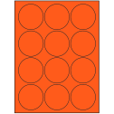 2.5" Fluorescent Red Circular Sheet Labels