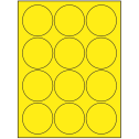 2.5" Fluorescent Yellow Circular Sheet Labels
